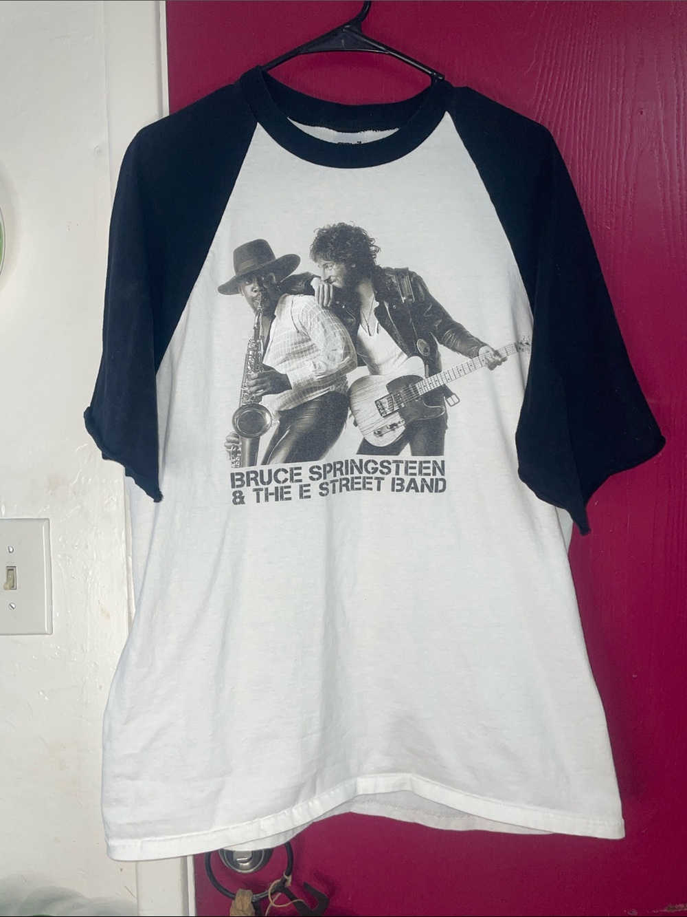 Bruce Springsteen & The E Street Band Raglan Tee - Black/White  Anvil Large